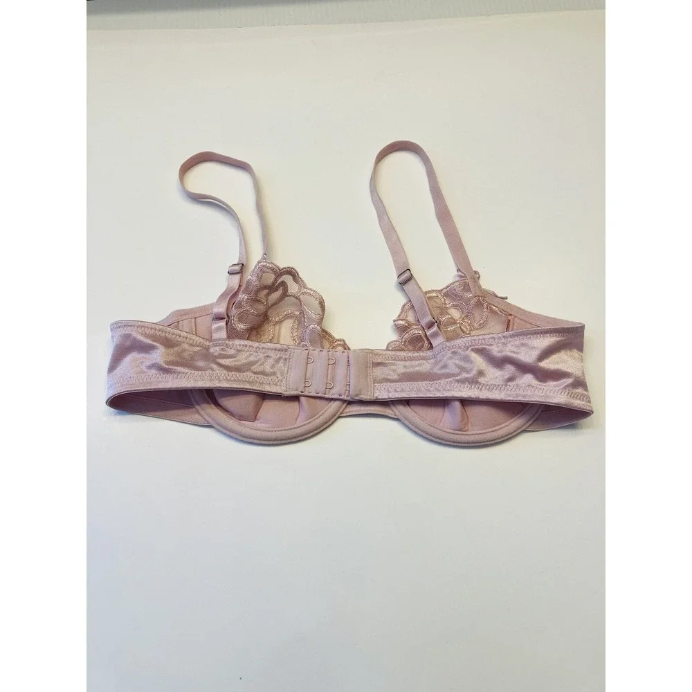 Wacoal 65781 Seductress‎ Semi Demi Sheer Floral Embroidered Bra Size 34B Pink